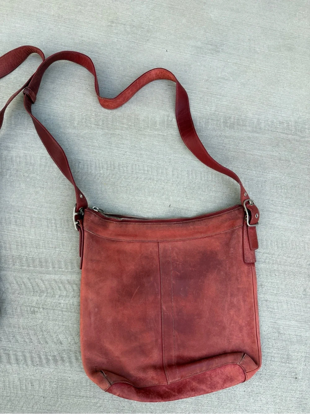 Coach Red Leather Crossbody Shoulder Bag